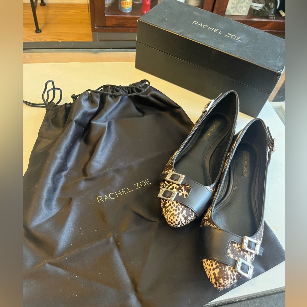 Womens Rachel Zoe Lindsey Calf Hair Flat Shoe - size 7.5